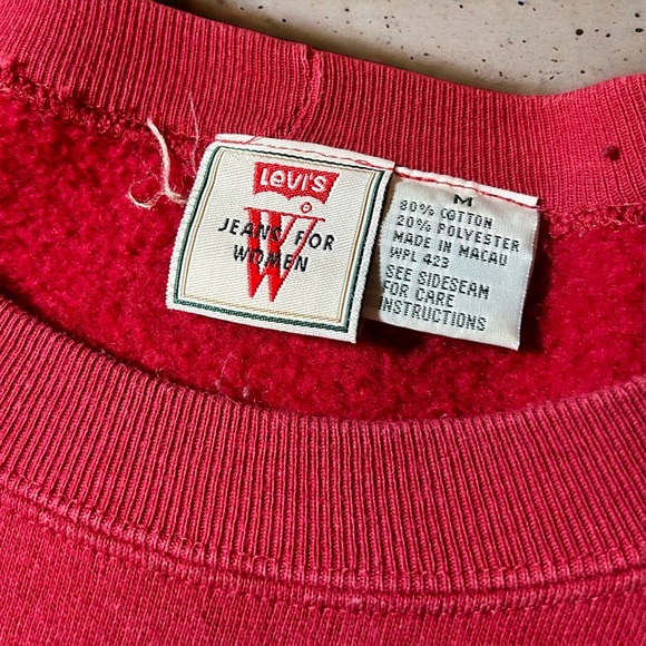 Vintage 90’s Levi’s red pullover sweater Unisex Sz L - Picture 3 of 5